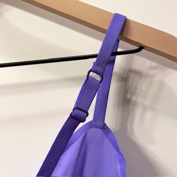 NWT Aerie Smoothez Purple Unlined Sheer Mesh Balconette Underwire Bra 36C - Picture 5 of 10